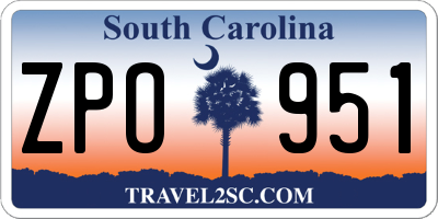 SC license plate ZPO951