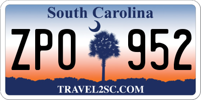 SC license plate ZPO952