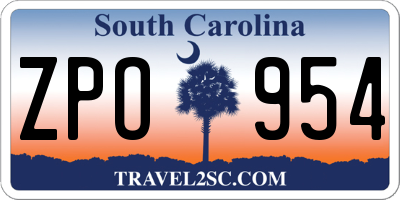 SC license plate ZPO954