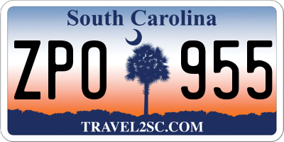 SC license plate ZPO955