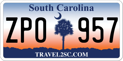 SC license plate ZPO957