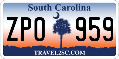 SC license plate ZPO959