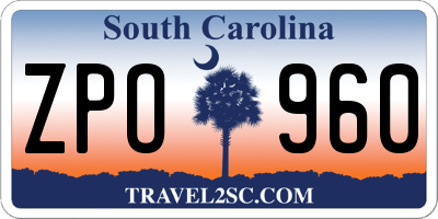 SC license plate ZPO960