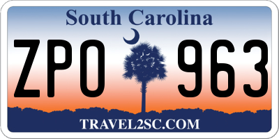 SC license plate ZPO963