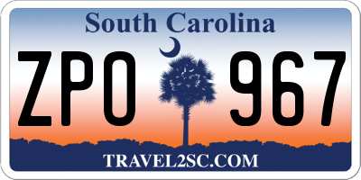 SC license plate ZPO967