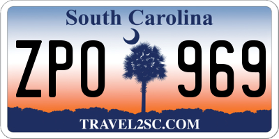 SC license plate ZPO969