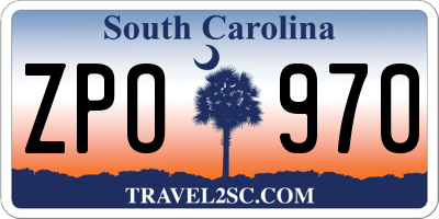 SC license plate ZPO970