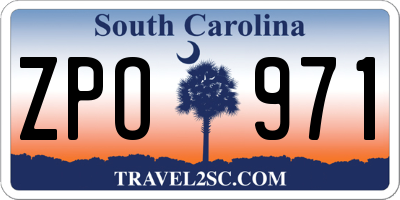 SC license plate ZPO971