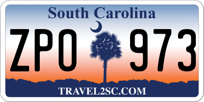 SC license plate ZPO973