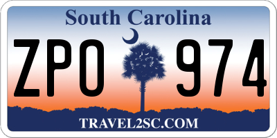 SC license plate ZPO974