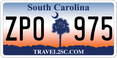 SC license plate ZPO975