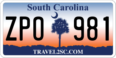 SC license plate ZPO981