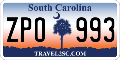 SC license plate ZPO993