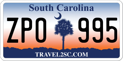 SC license plate ZPO995