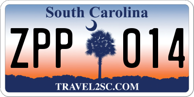 SC license plate ZPP014