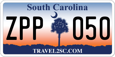 SC license plate ZPP050