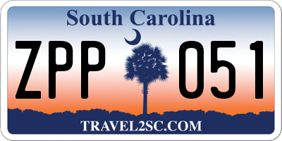 SC license plate ZPP051