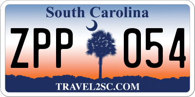 SC license plate ZPP054