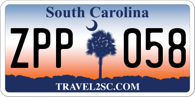 SC license plate ZPP058