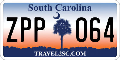 SC license plate ZPP064