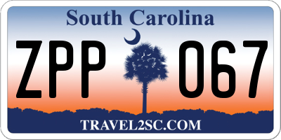 SC license plate ZPP067