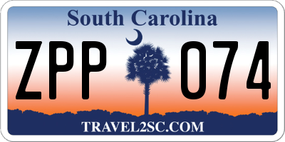 SC license plate ZPP074