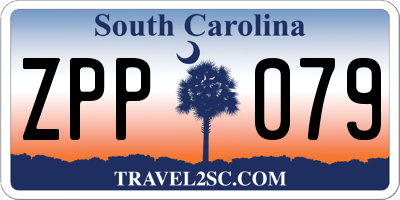 SC license plate ZPP079
