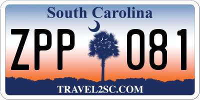SC license plate ZPP081