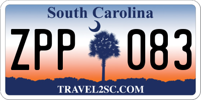 SC license plate ZPP083