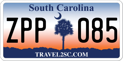 SC license plate ZPP085
