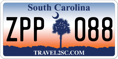 SC license plate ZPP088