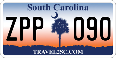 SC license plate ZPP090