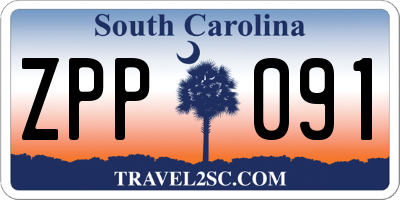SC license plate ZPP091