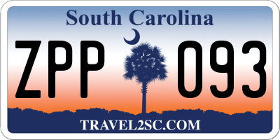 SC license plate ZPP093