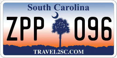 SC license plate ZPP096