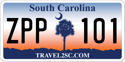 SC license plate ZPP101