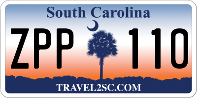 SC license plate ZPP110