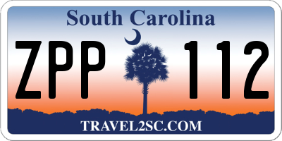 SC license plate ZPP112