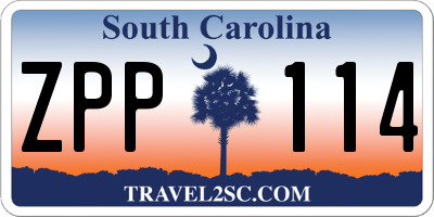SC license plate ZPP114