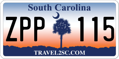 SC license plate ZPP115