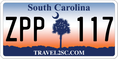 SC license plate ZPP117