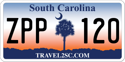 SC license plate ZPP120
