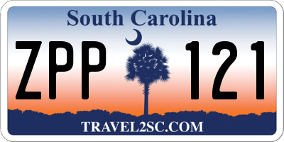 SC license plate ZPP121