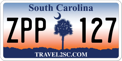 SC license plate ZPP127