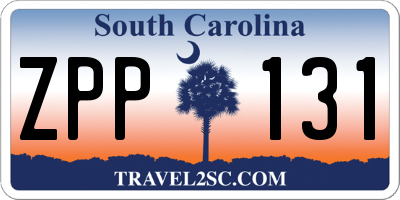 SC license plate ZPP131