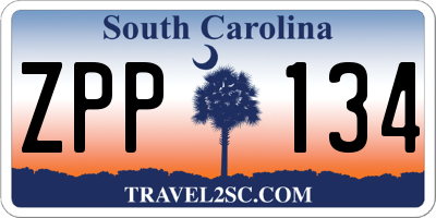 SC license plate ZPP134