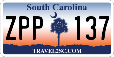 SC license plate ZPP137