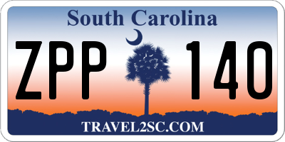 SC license plate ZPP140