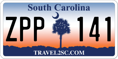 SC license plate ZPP141