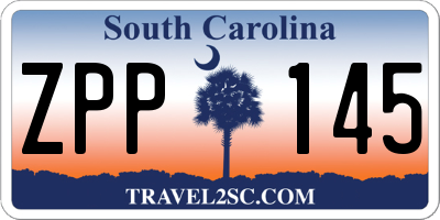 SC license plate ZPP145